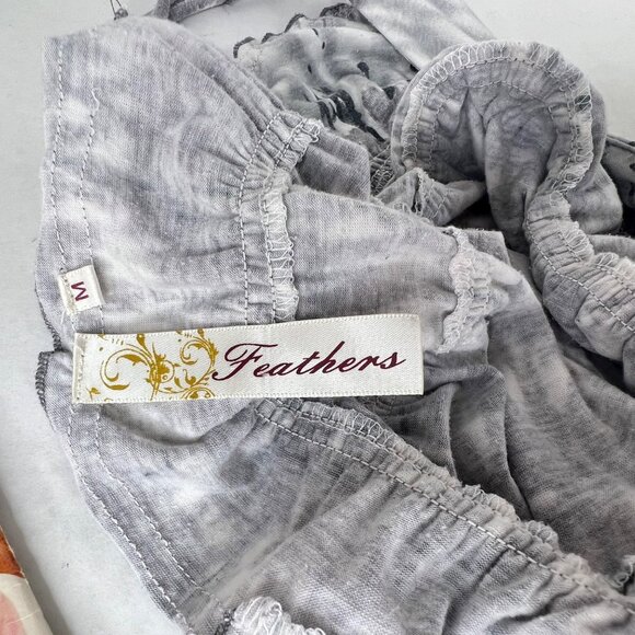 Tie-Dye Maxi Sun Dress By Feathers Spaghetti Straps High Waist Gray White Size M - Picture 6 of 6